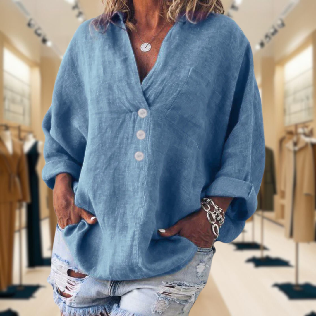 Ria™ - Stylish Pullover With Buttons