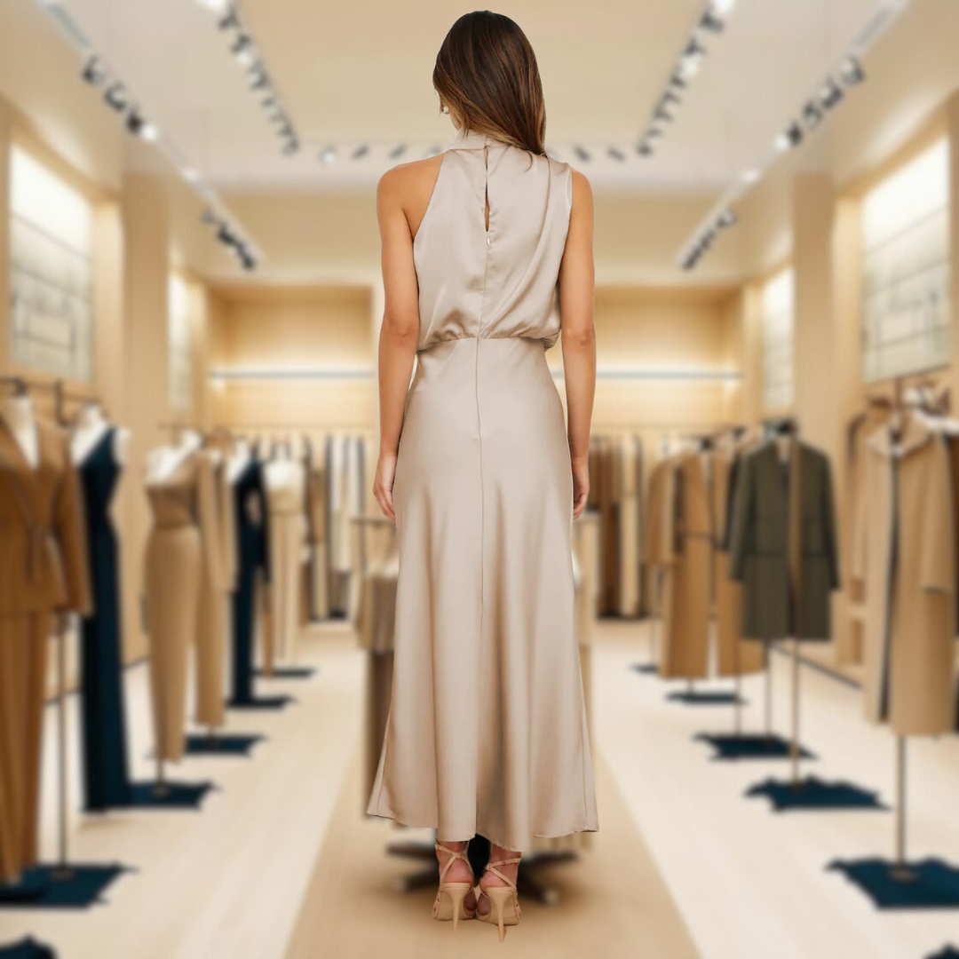 Carlina | Long satin halterneck dress Success