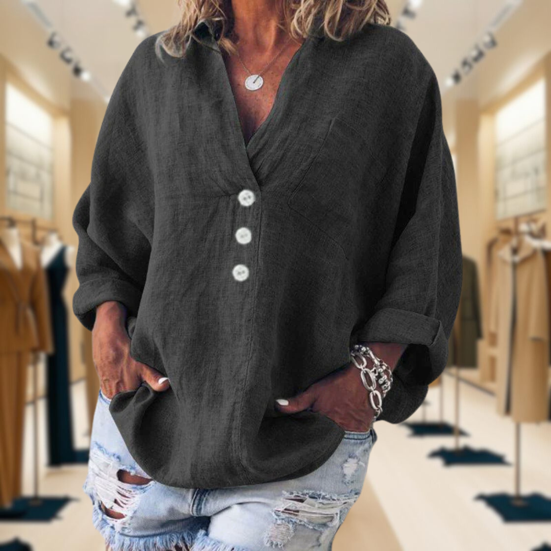 Ria™ - Stylish Pullover With Buttons