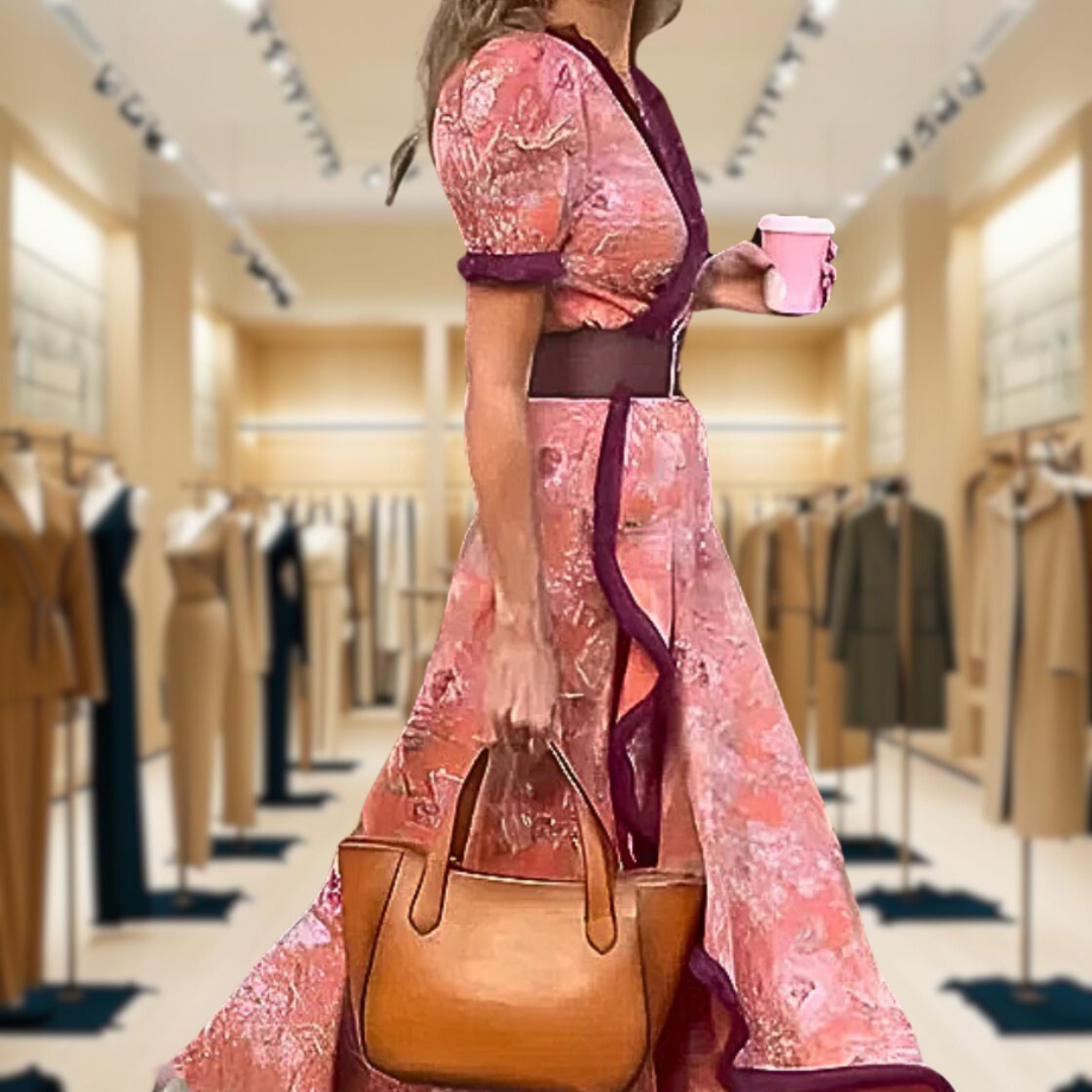 Charlotte™ | Elegant Pink Maxi Dress