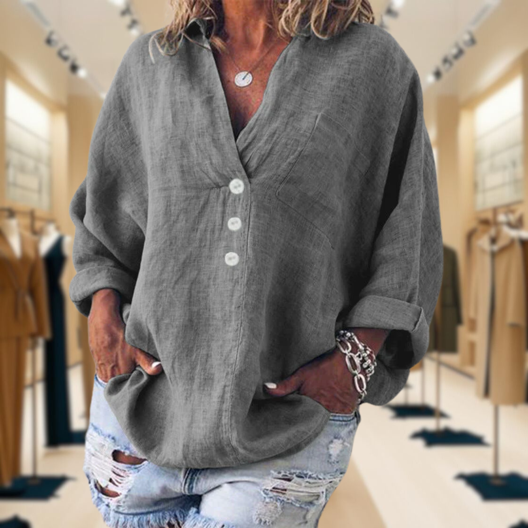 Ria™ - Stylish Pullover With Buttons