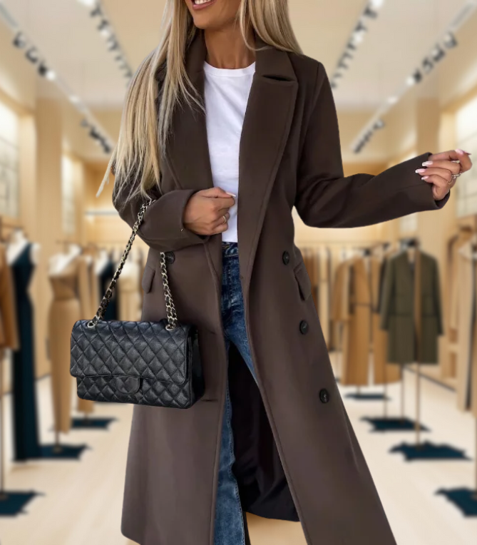 Kim™ | Elegant Double-Breasted Wool Coat