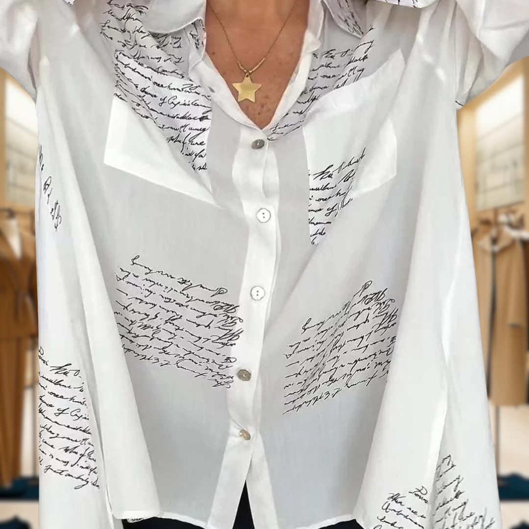Tiemona | Script Button-Up Shirt