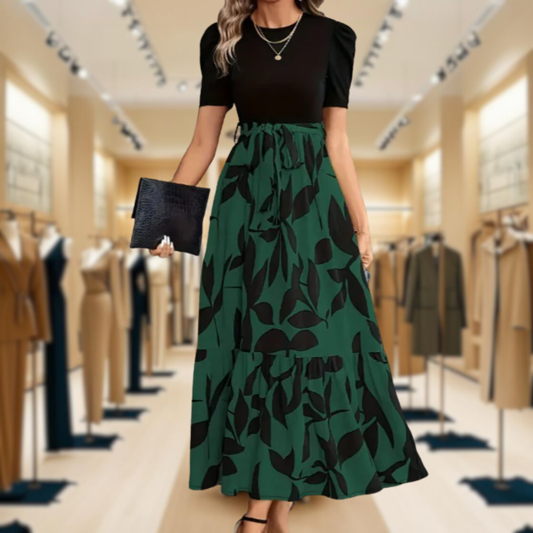 Astrid™ | Elegant Botanical Maxi Dress