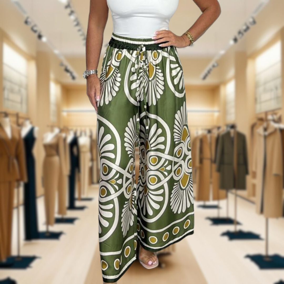 Avery™ | Trendy Printed Satin Track Pants