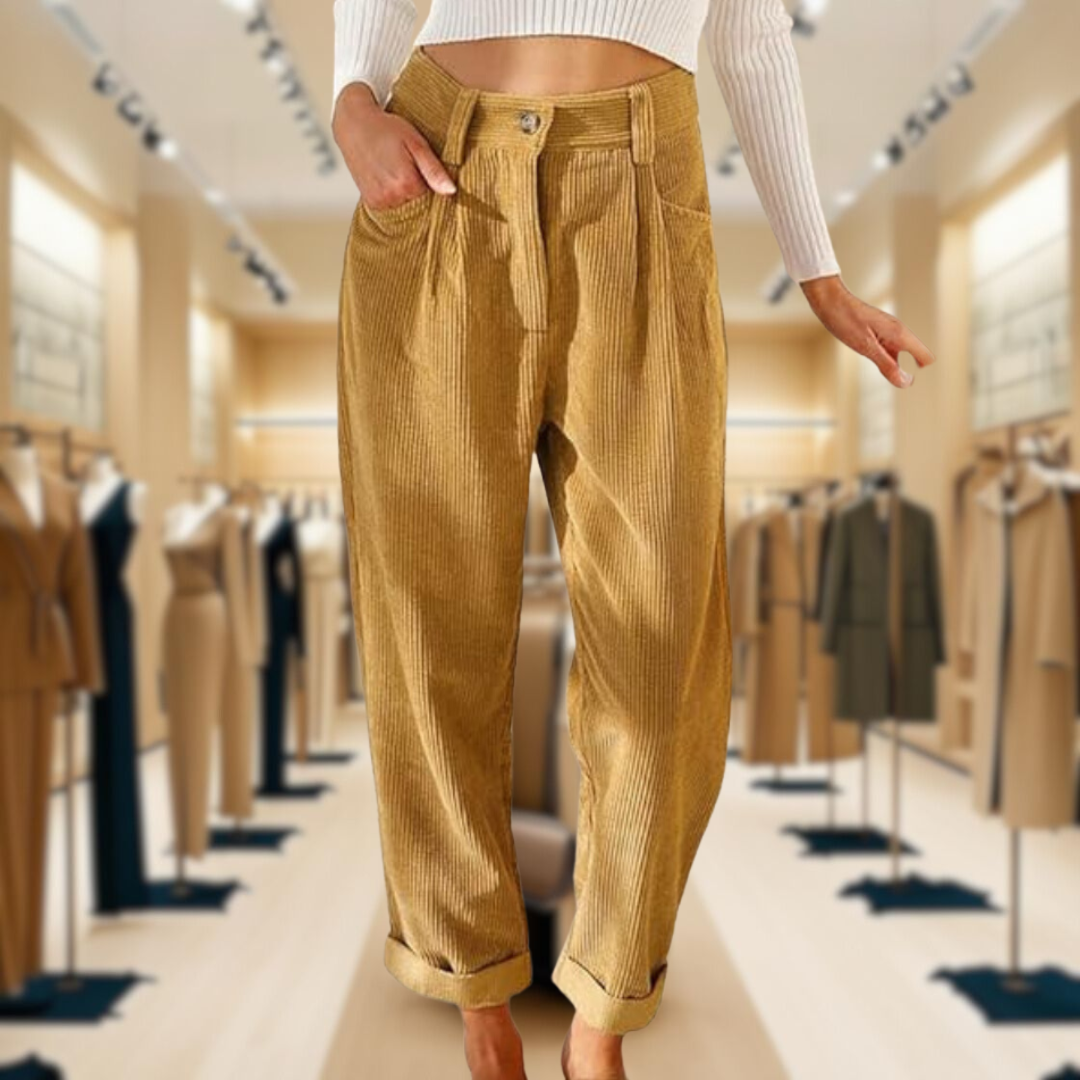 Mina™ | Comfortable High-Waist Corduroy Pants