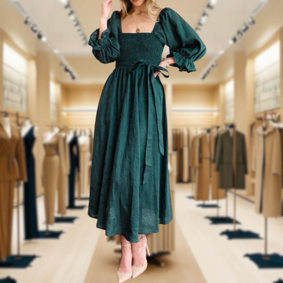 Alesha - French Dress with Folded Sleeves