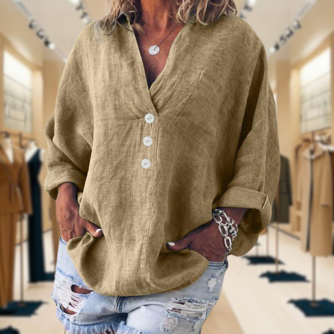 Ria™ - Stylish Pullover With Buttons