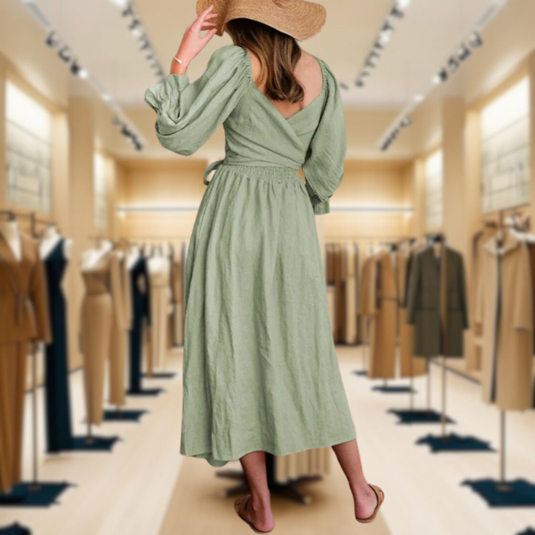 Alesha - French Dress with Folded Sleeves