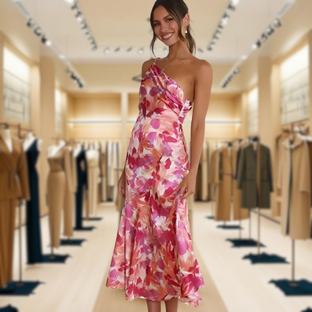 Eveline™ | One-Shoulder Flowy Summer Dress