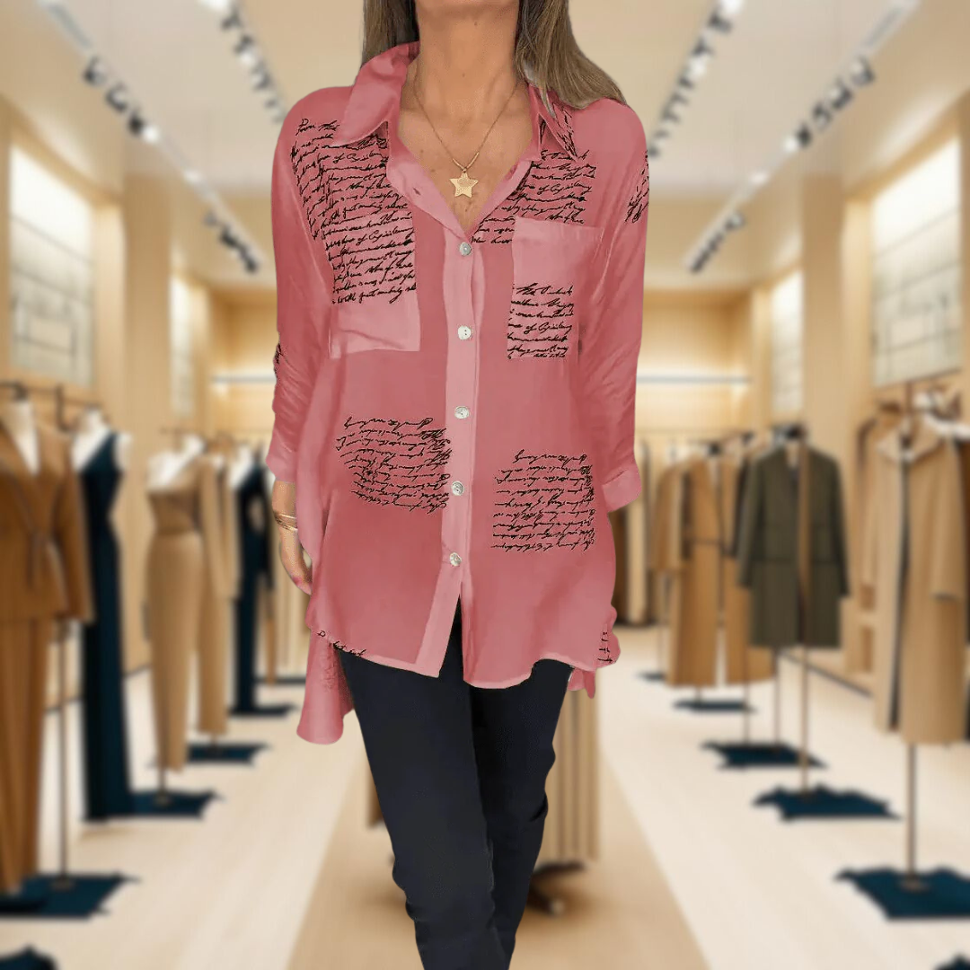 Tiemona | Script Button-Up Shirt