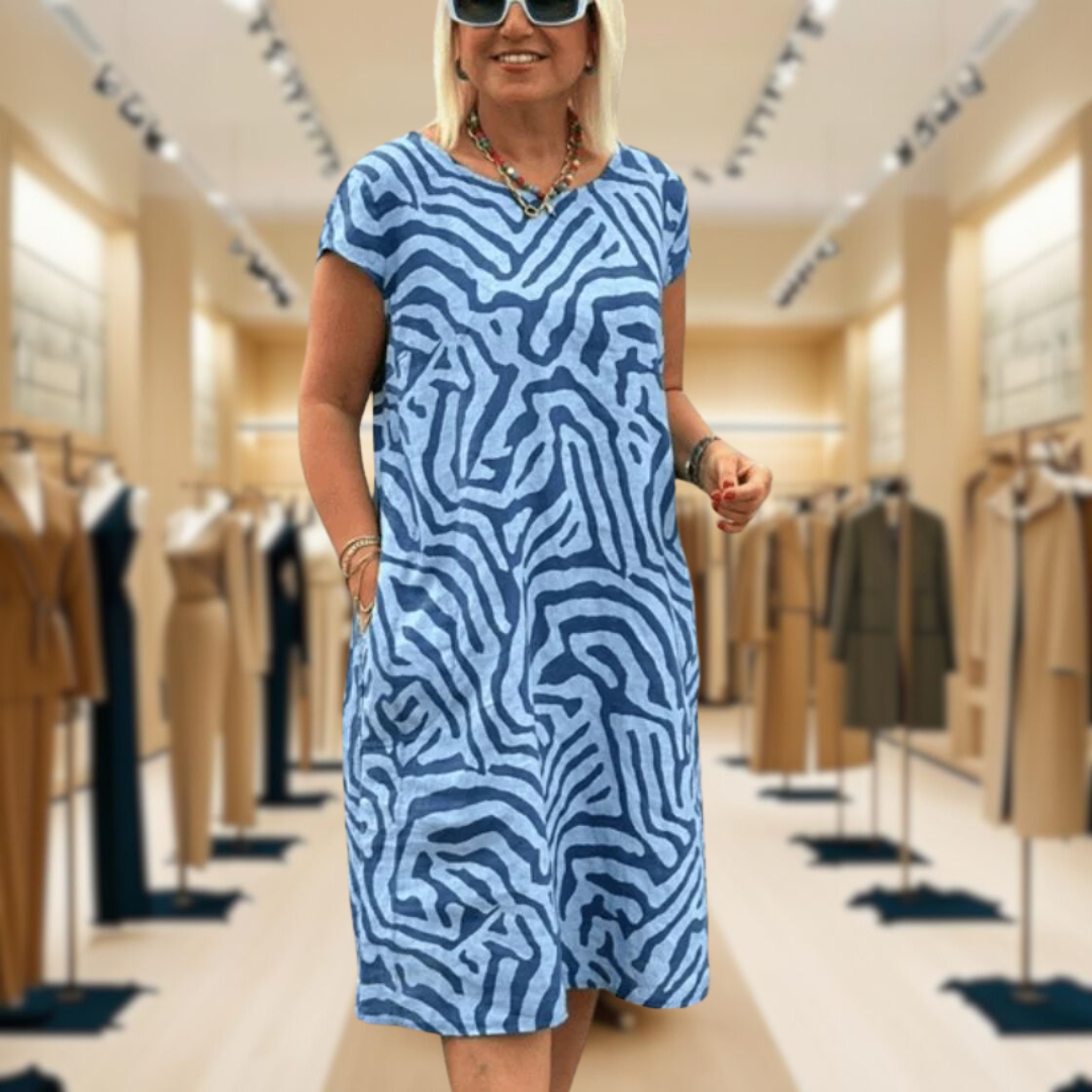 AVERY™ | Print Dress with Round Neckline