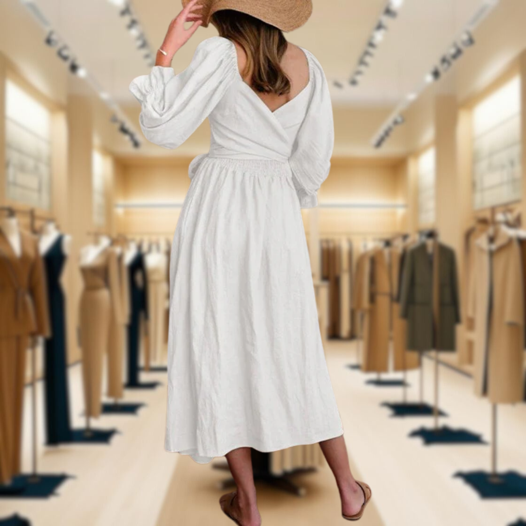 Alesha - French Dress with Folded Sleeves