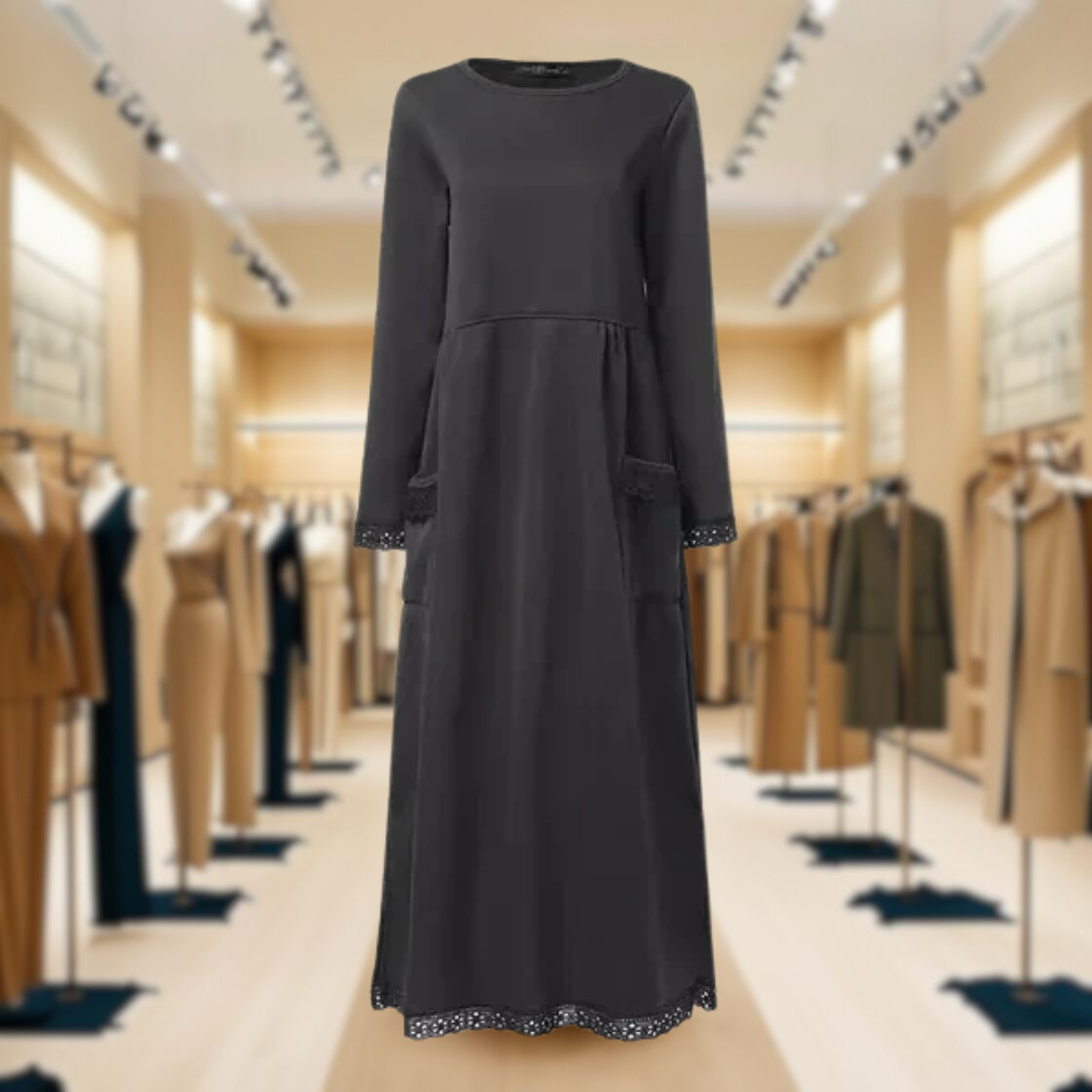 Doris™ Maxi dress in wool and cotton