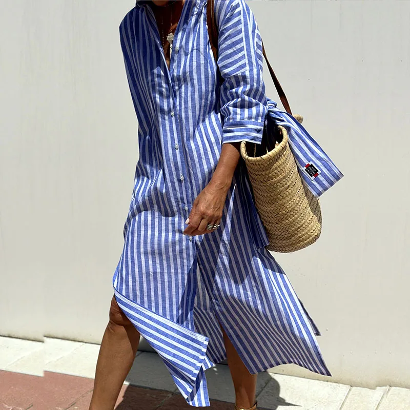 NOVERA™ | Elegant striped shirt dress Success