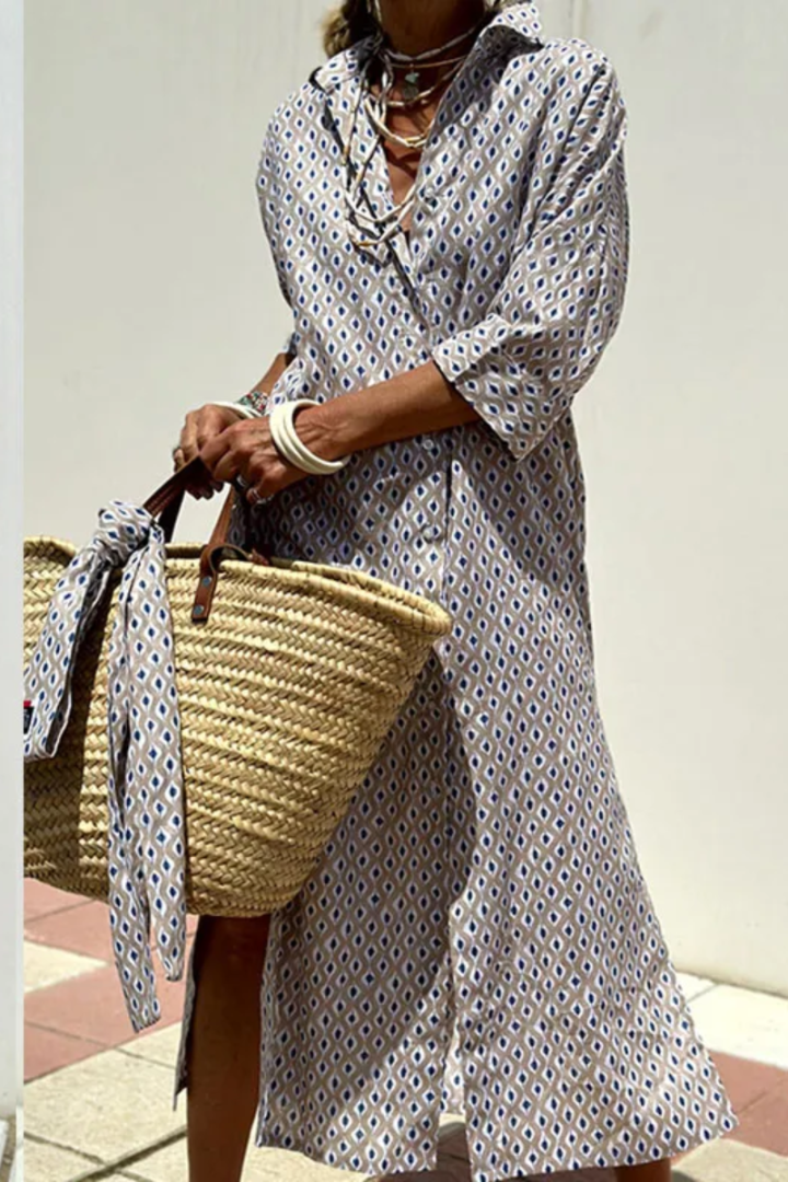 NOVERA™ | Elegant striped shirt dress Success