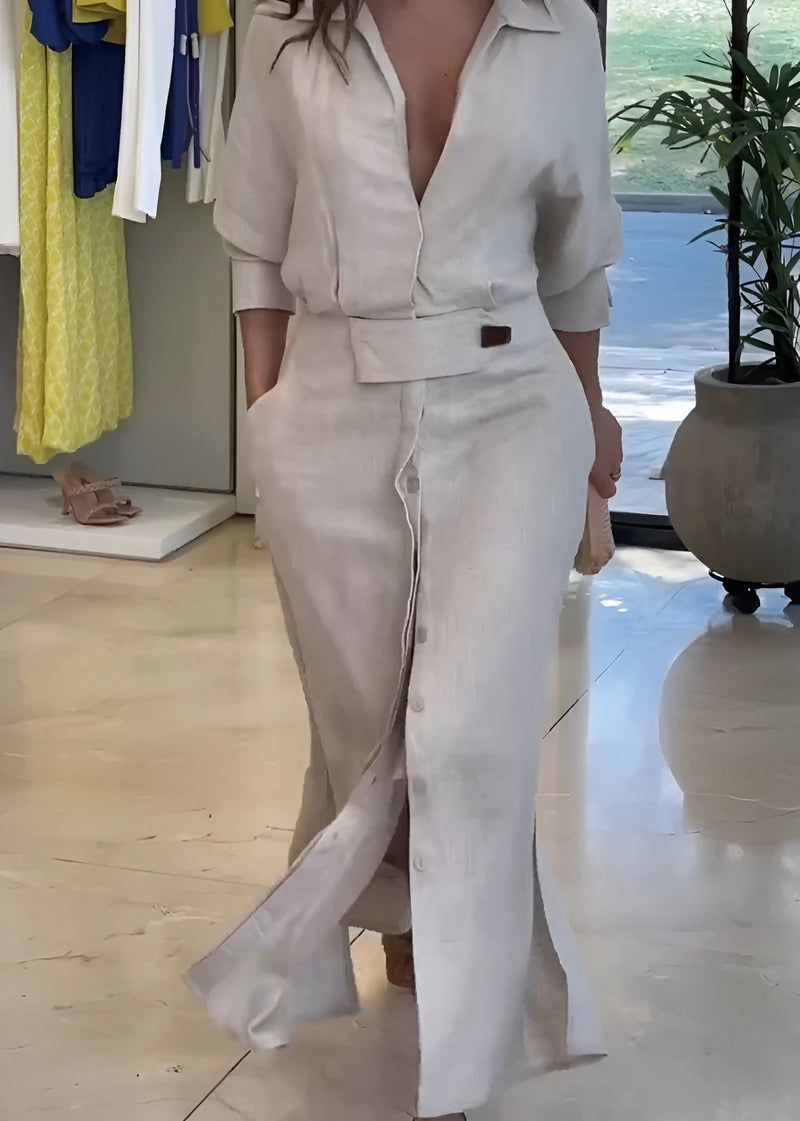 Judith™ | Stylish & Elegant Linen Maxi Dress
