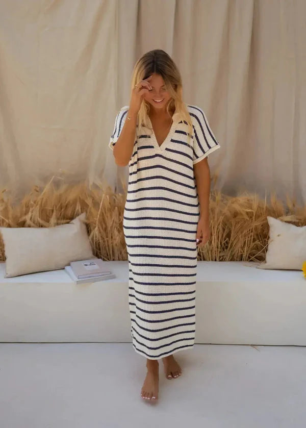 Tamara™ | Stylish Dress with Refined Stripe Pattern