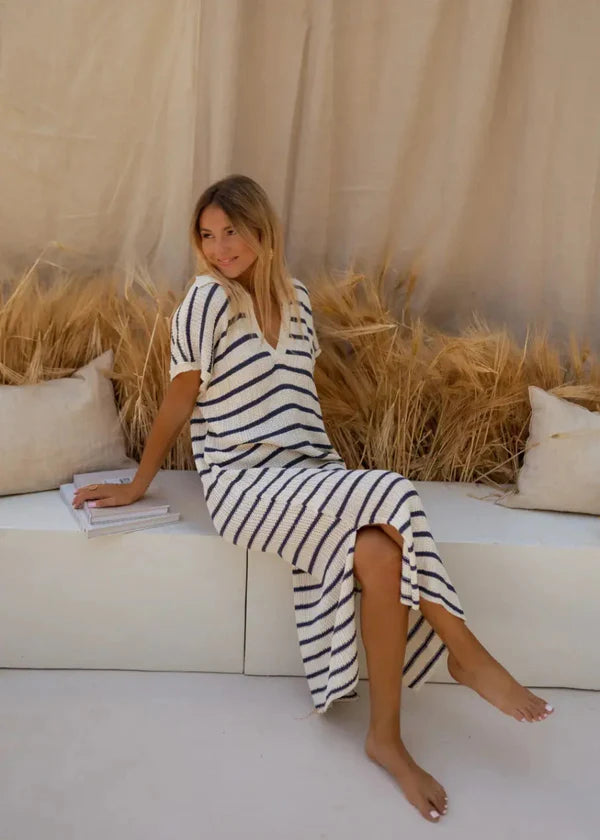Tamara™ | Stylish Dress with Refined Stripe Pattern