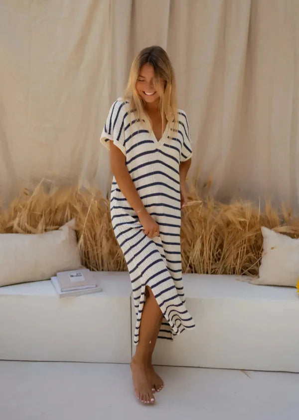 Tamara™ | Stylish Dress with Refined Stripe Pattern