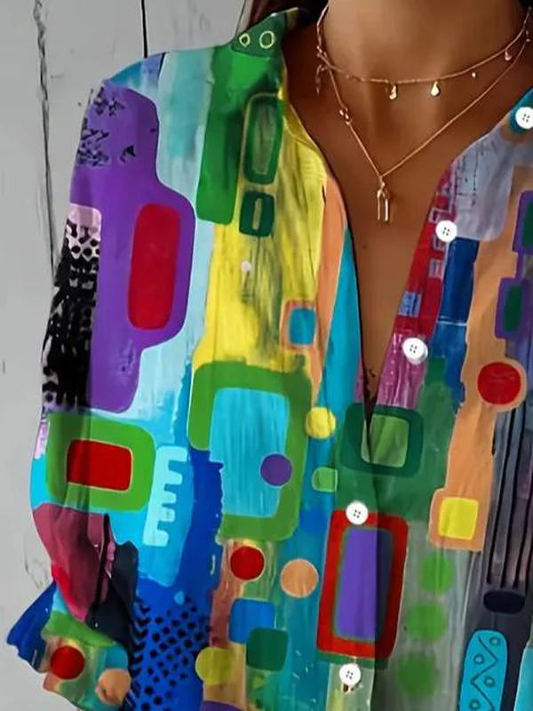 Edna™ | Elegant Geometric Pattern Blouse