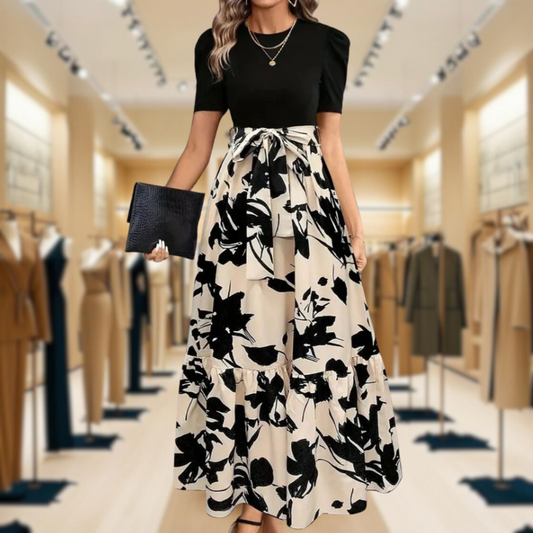 Astrid™ | Elegant Botanical Maxi Dress
