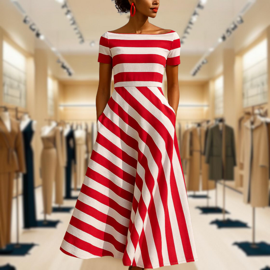 Nicole™ | Striped Long Dress
