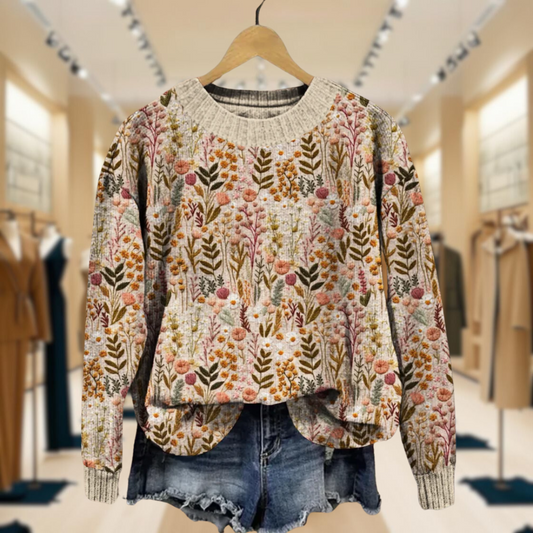Mirrin Comfortable Floral Sweater