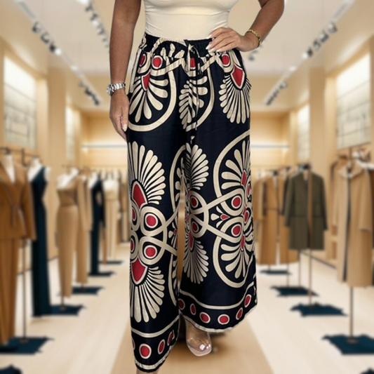 Avery™ | Trendy Printed Satin Track Pants