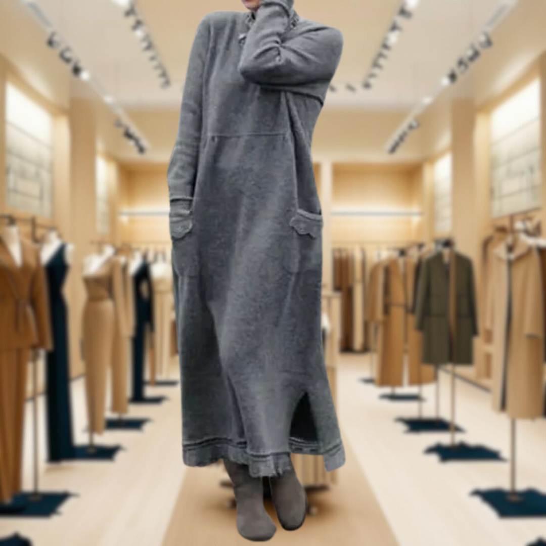 Doris™ Maxi dress in wool and cotton