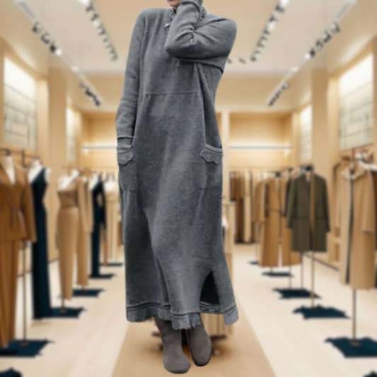 Doris™ Maxi dress in wool and cotton