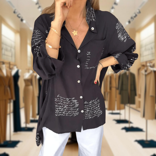 Tiemona | Script Button-Up Shirt