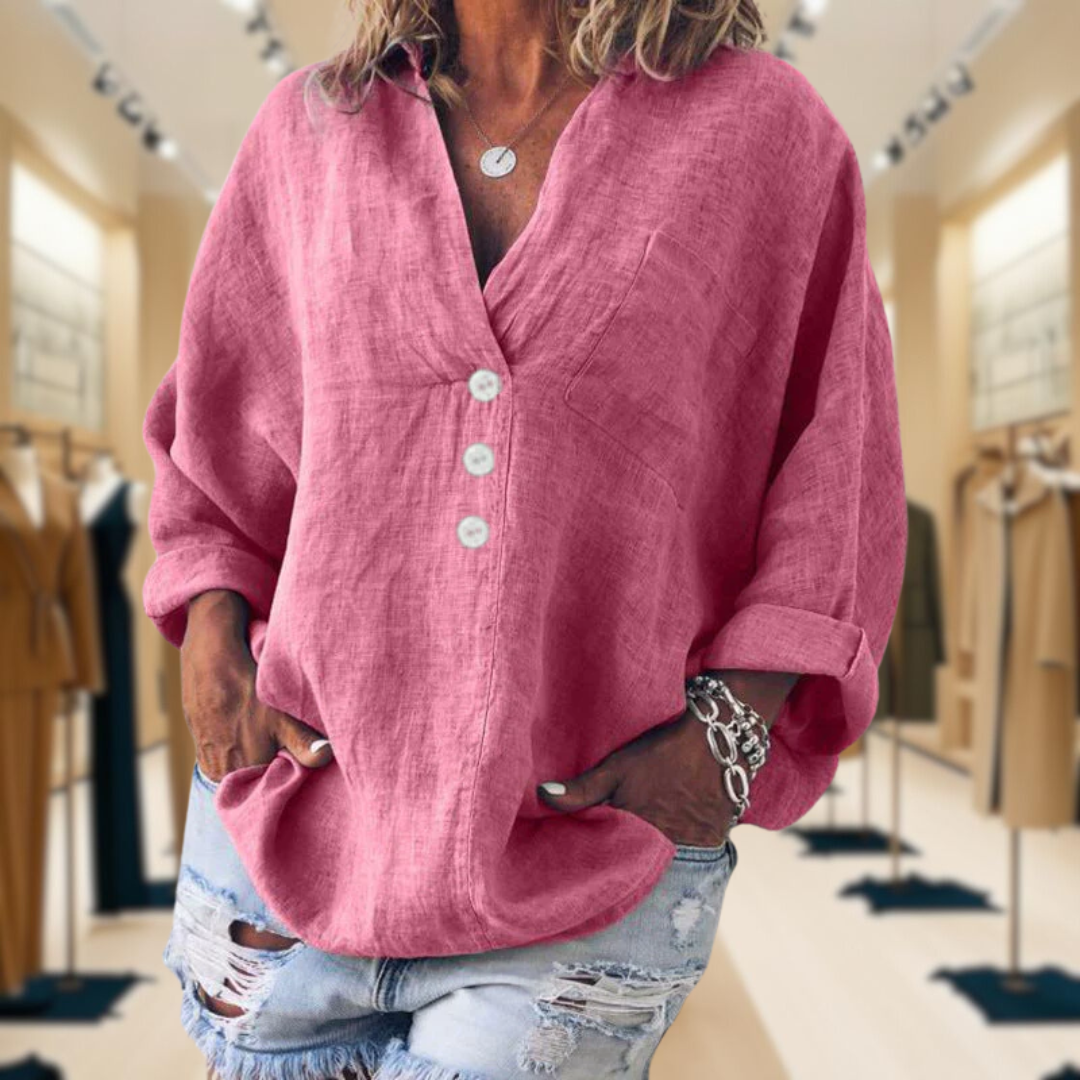 Ria™ - Stylish Pullover With Buttons