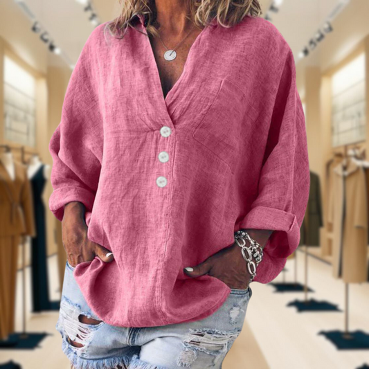 Ria™ - Stylish Pullover With Buttons