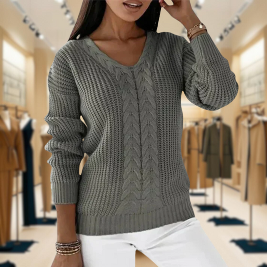 Solaine™ - Classic V-Neck Sweater