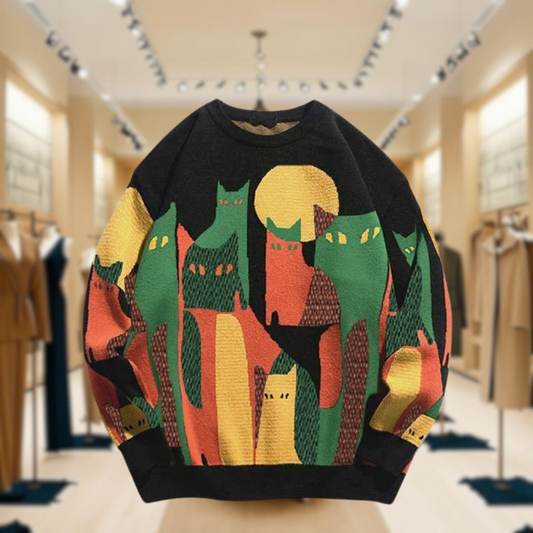 Tallea Cat Print Sweatshirt