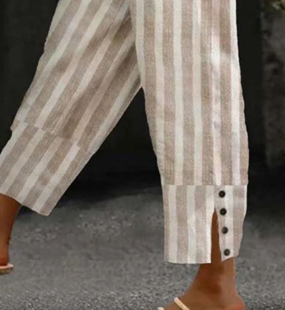 Casual Khaki Striped