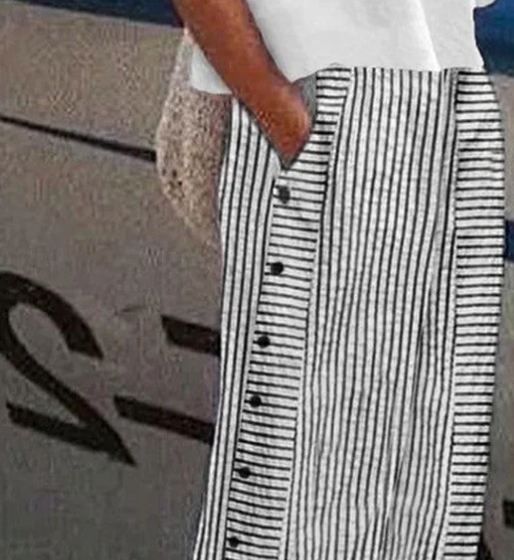 Classy Striped Side Pocket