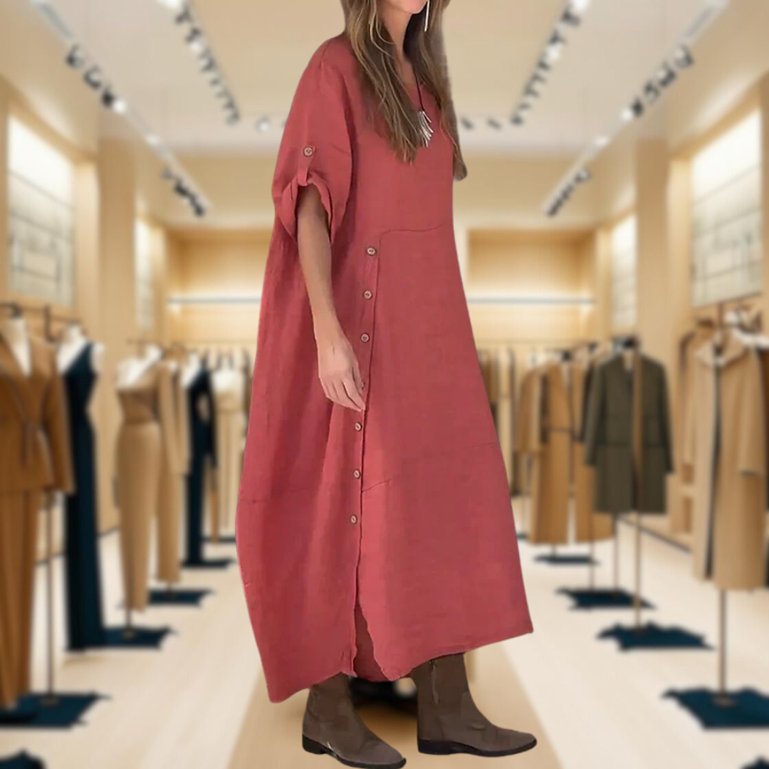 Serena™ | Casual One-Colour Maxi Dress