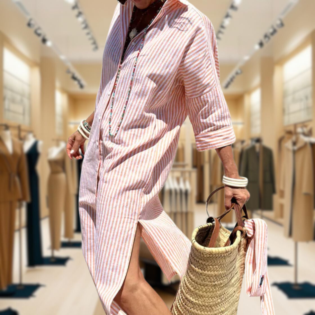 Arwen™️ | Elegant Women’s Dress With Stripes