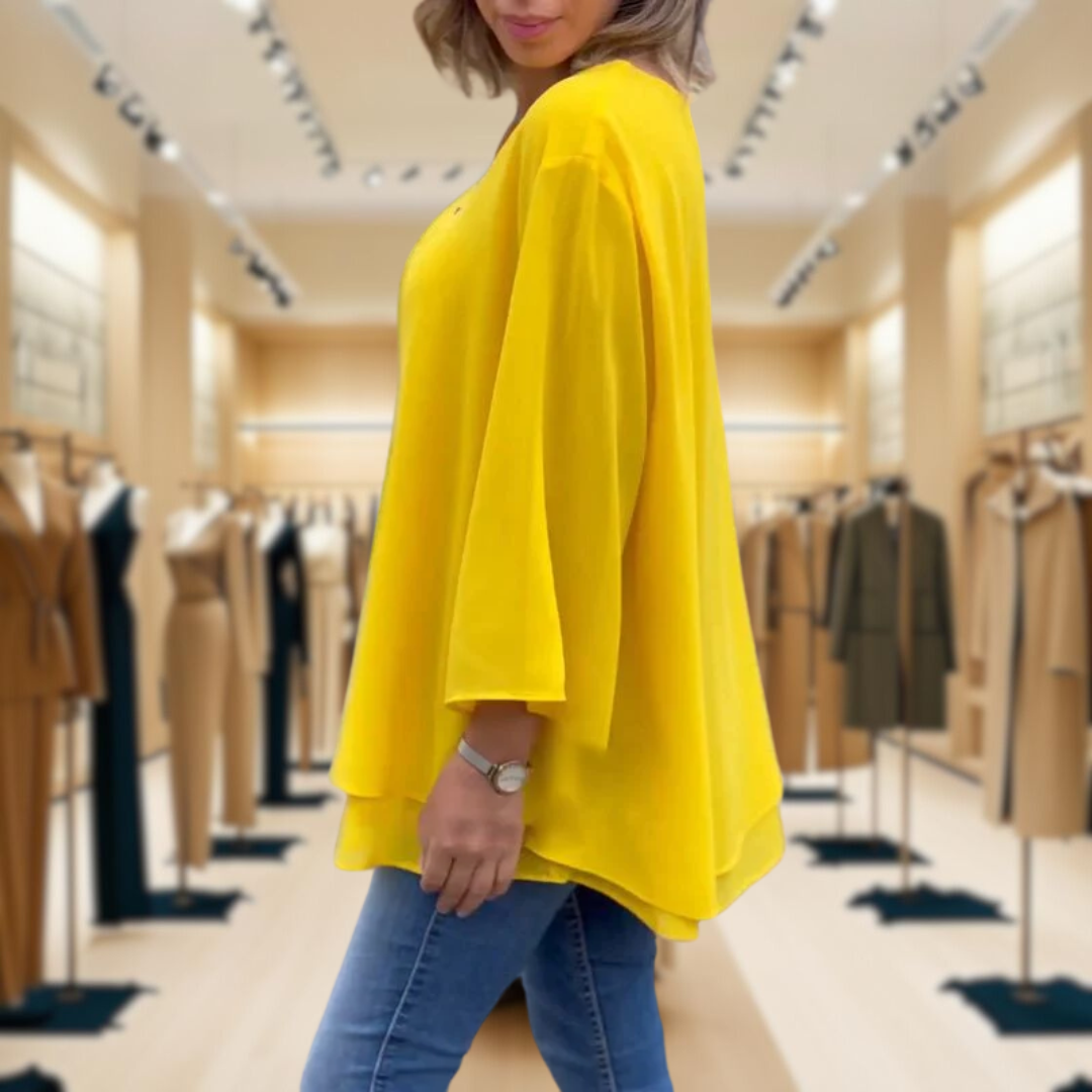 Leilana | Chiffon Zipper Blouse