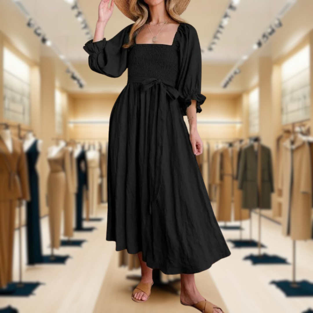 Alesha - French Dress with Folded Sleeves