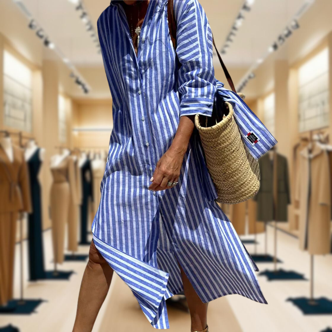 Arwen™️ | Elegant Women’s Dress With Stripes