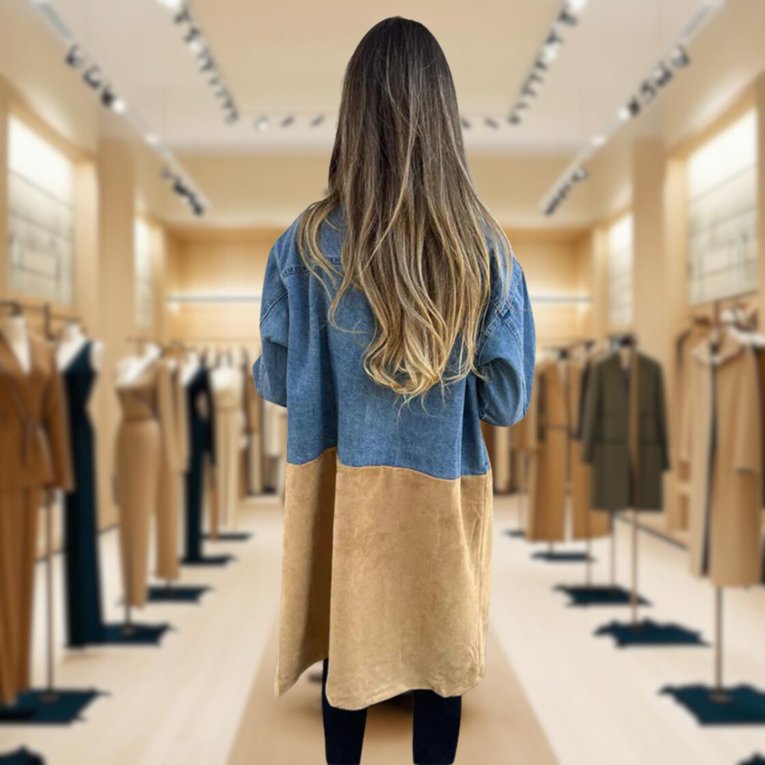 MARITES - DENIM AND SUEDE COAT