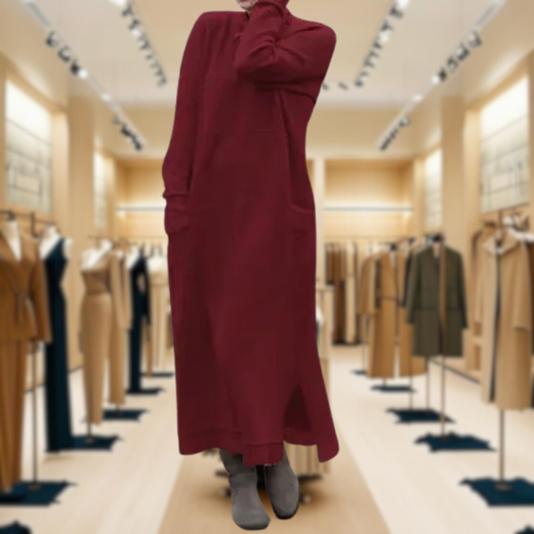 Doris™ Maxi dress in wool and cotton