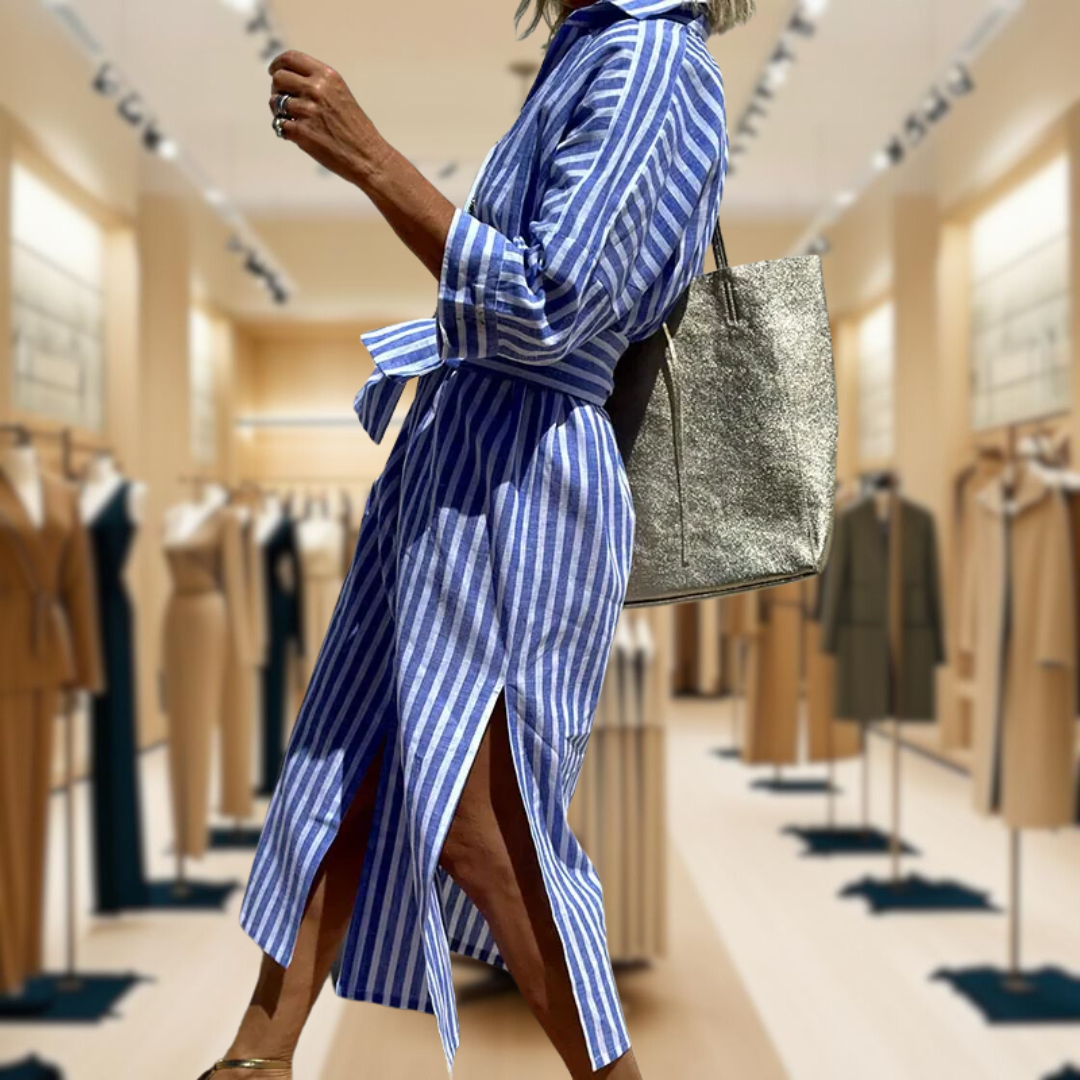 Arwen™️ | Elegant Women’s Dress With Stripes