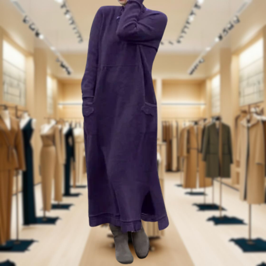 Doris™ Maxi dress in wool and cotton