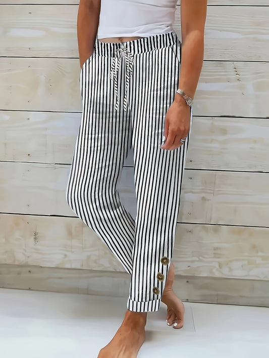 Isla – Casual Striped Cropped Pants