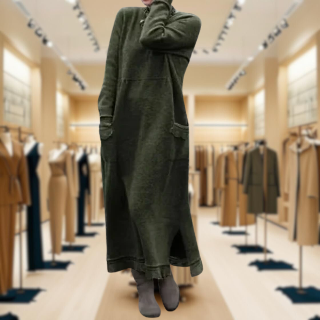 Doris™ Maxi dress in wool and cotton