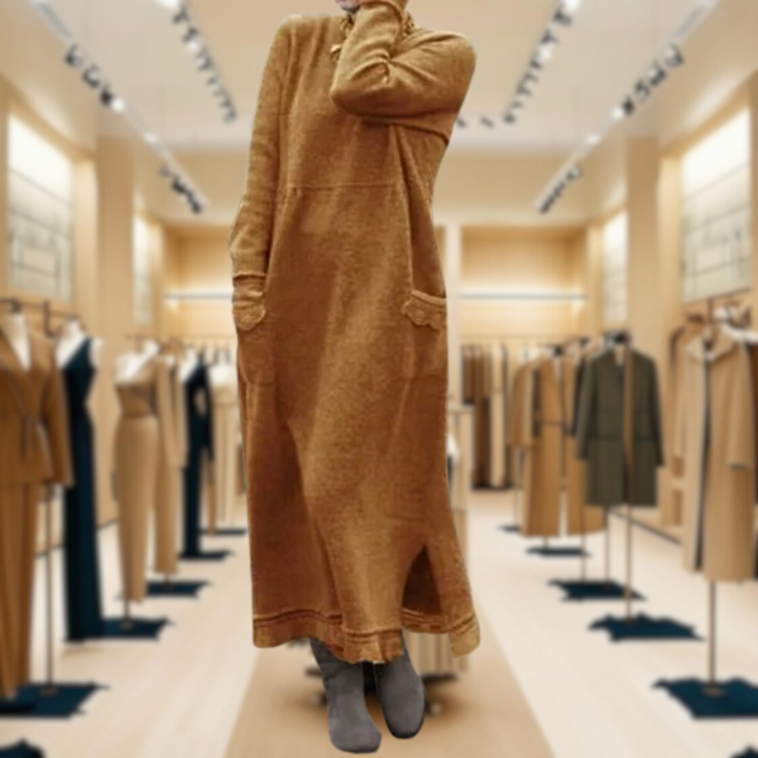 Doris™ Maxi dress in wool and cotton